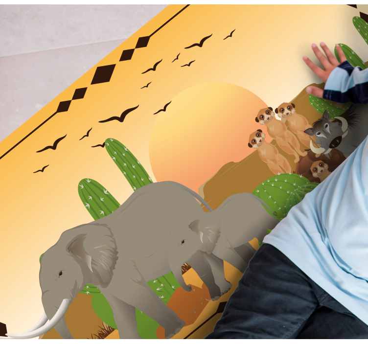 野生动物地毯中的非洲动物 - TenStickers