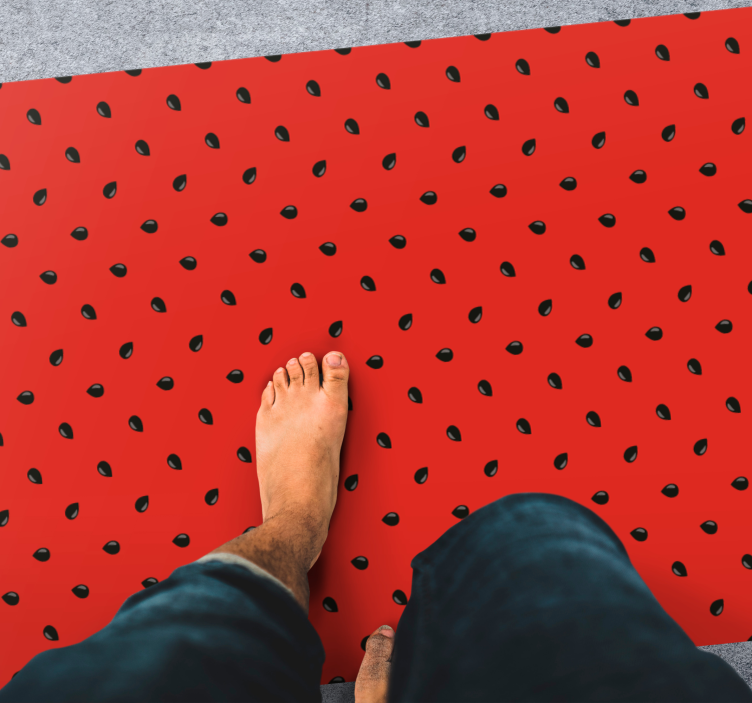 乙烯基厨房地毯 红色种子图案 - TenStickers