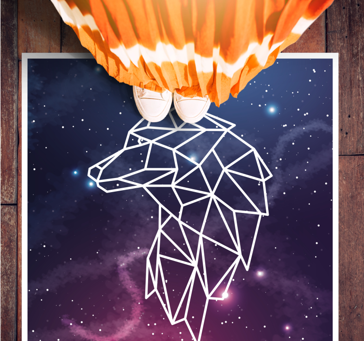 乙烯基地毯动物印花几何熊轮廓 - TenStickers