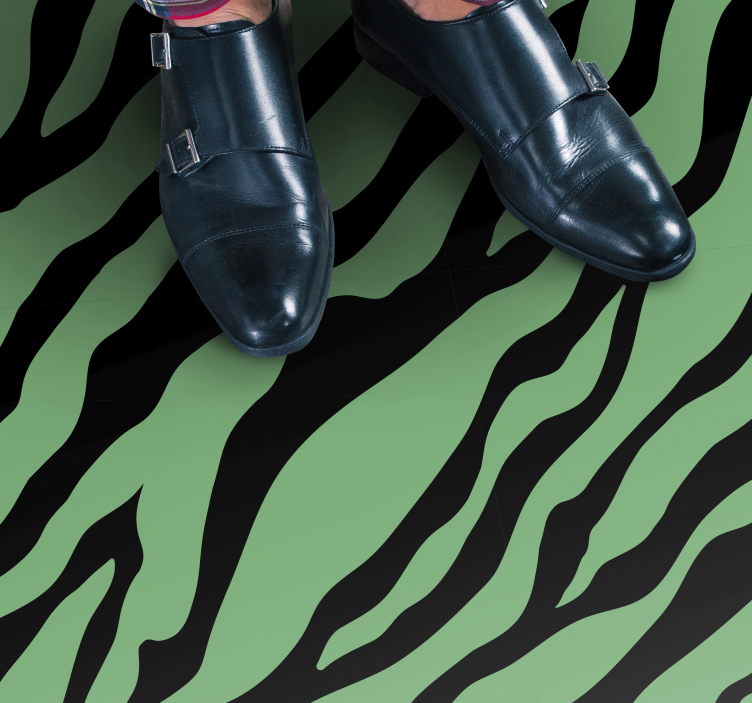 乙烯基地毯动物印花斑马绿条纹 - TenStickers