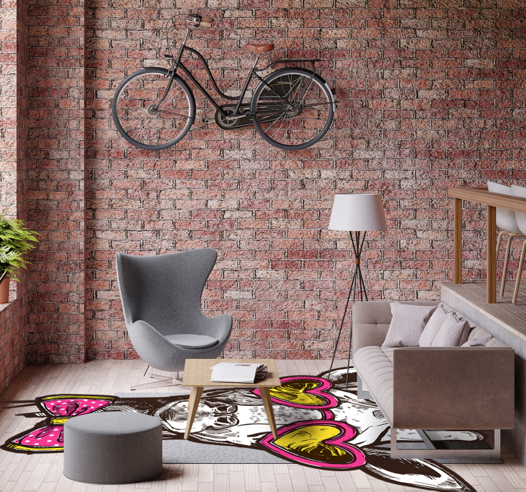 乙烯基地毯动物 古怪的长颈鹿心形眼镜 - TenStickers