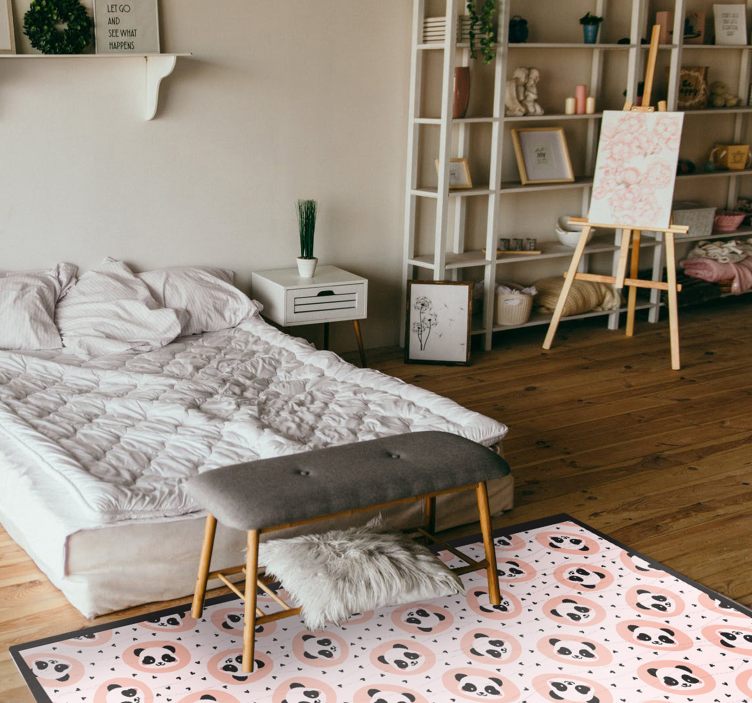 乙烯基地毯动物可爱熊猫脸 - TenStickers