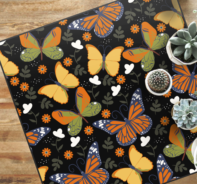 乙烯基地毯动物 蝴蝶图案 - TenStickers