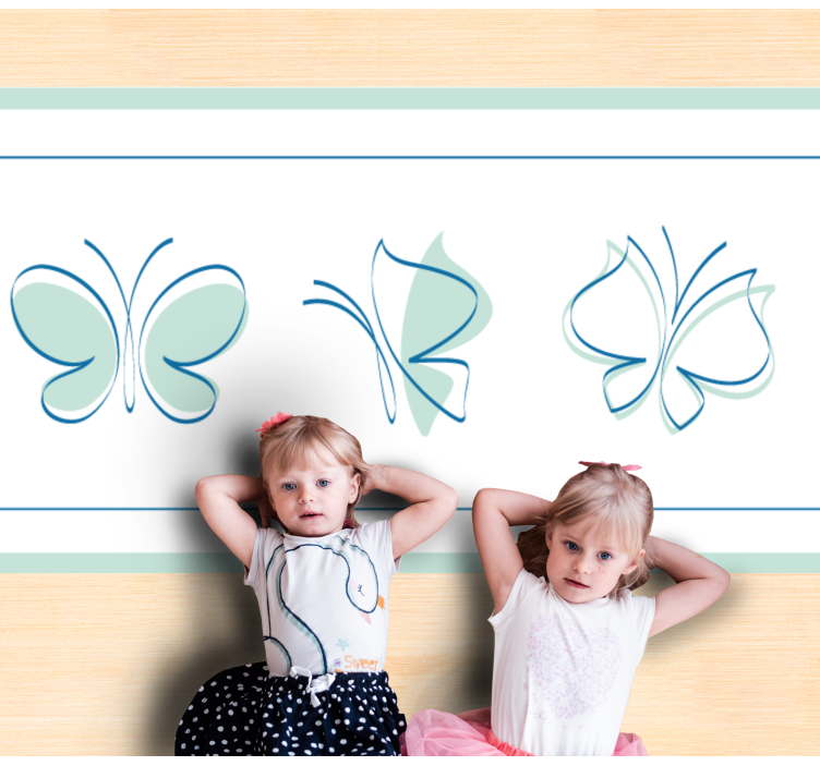 乙烯基地毯动物蝴蝶三重奏图案 - TenStickers