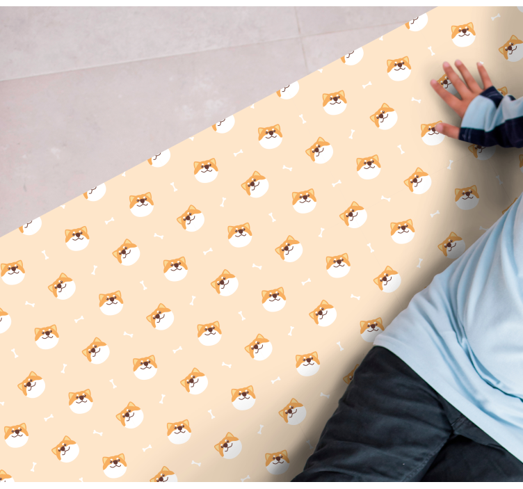 乙烯基地毯动物可爱狗狗脸庞 - TenStickers