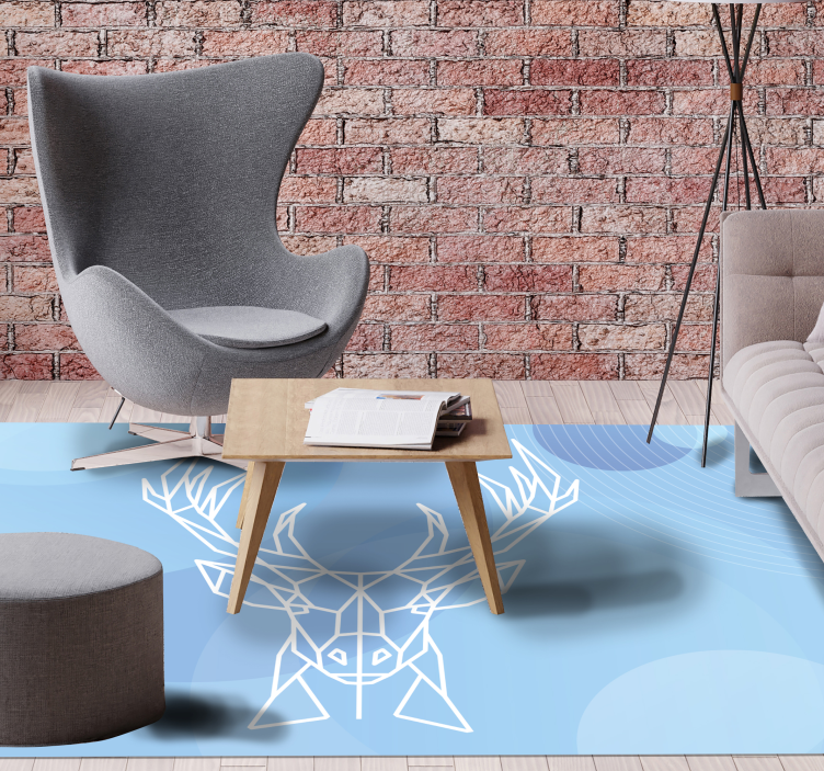 乙烯基地毯动物几何鹿头图案 - TenStickers