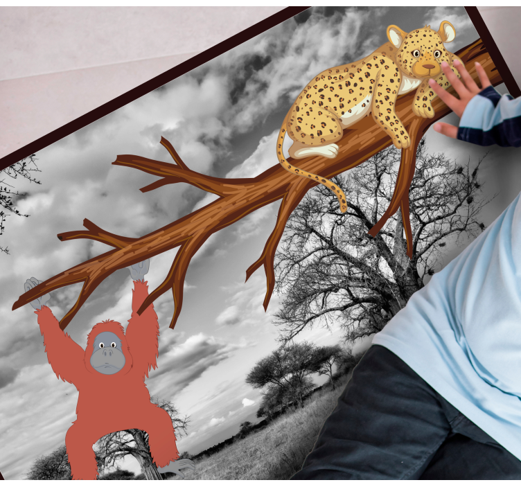 乙烯基地毯动物丛林生物趣味玩耍 - TenStickers