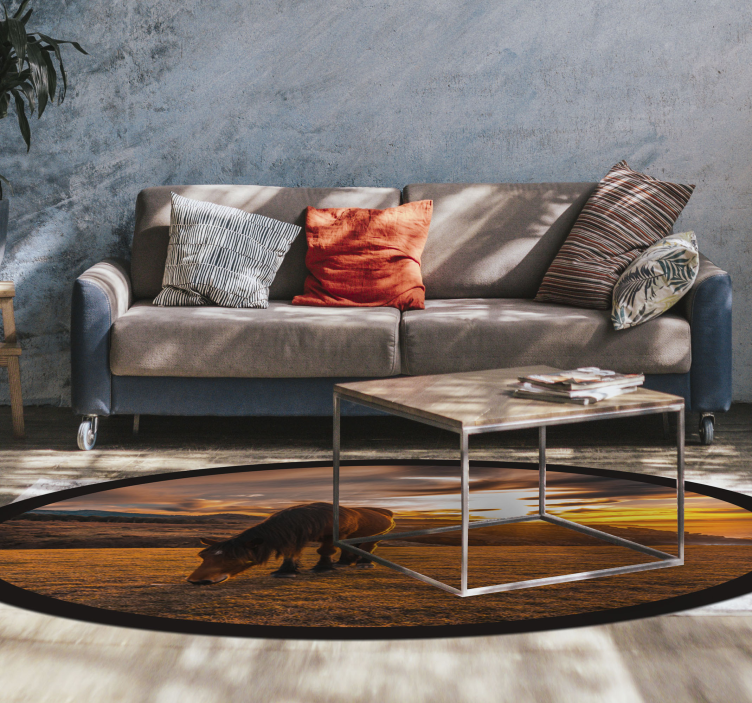 乙烯基地毯动物优雅马匹进食 - TenStickers