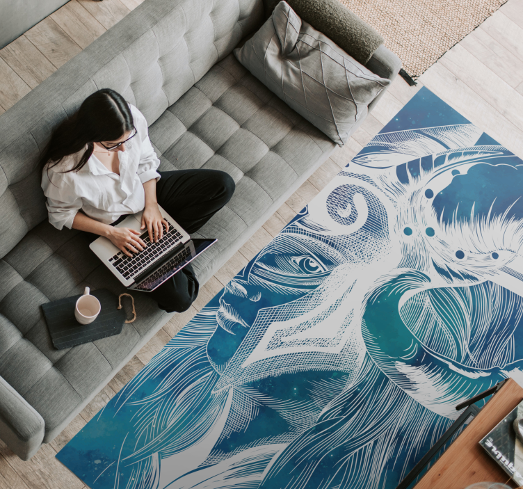 乙烯基地毯动物 神话中的山羊插图 - TenStickers