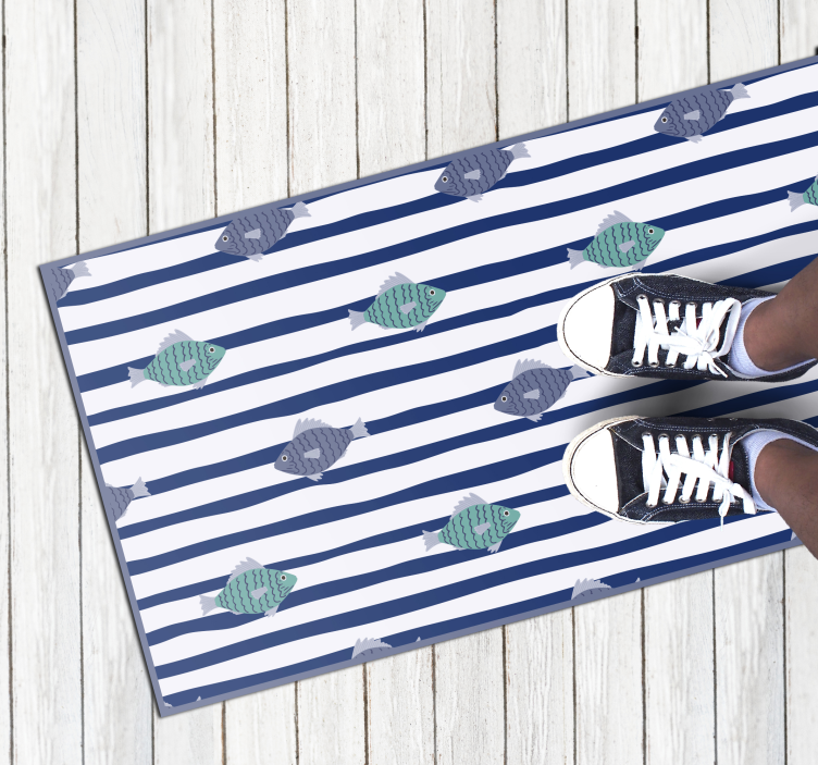 乙烯基地毯动物 条纹鱼图案 - TenStickers