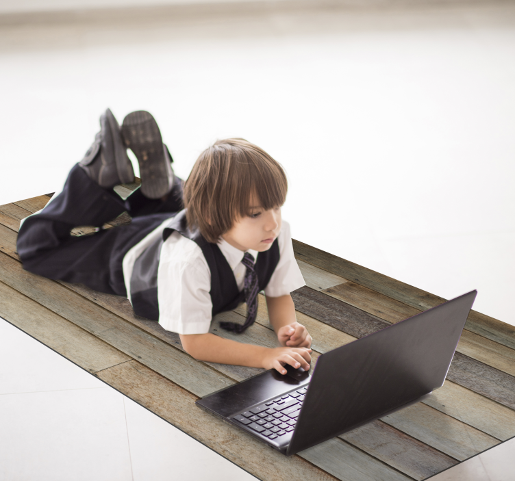 仿古木条纹乙烯基地毯 - TenStickers