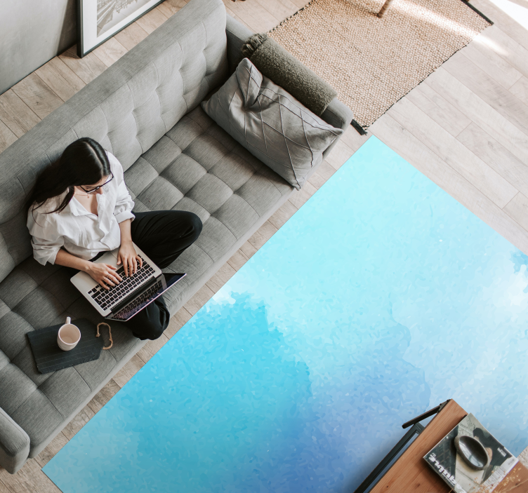 淡蓝色水泥石地板砖 - TenStickers