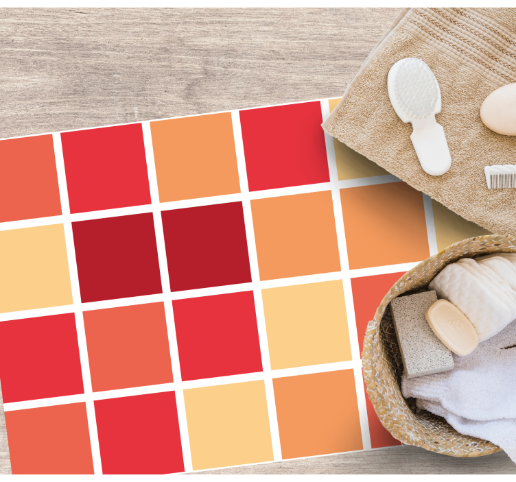 乙烯基地毯浴室彩色方形图案 - TenStickers