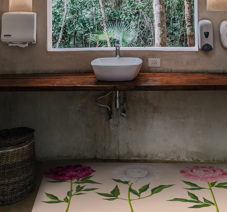 乙烯基地毯浴室优雅三件套排列 - TenStickers