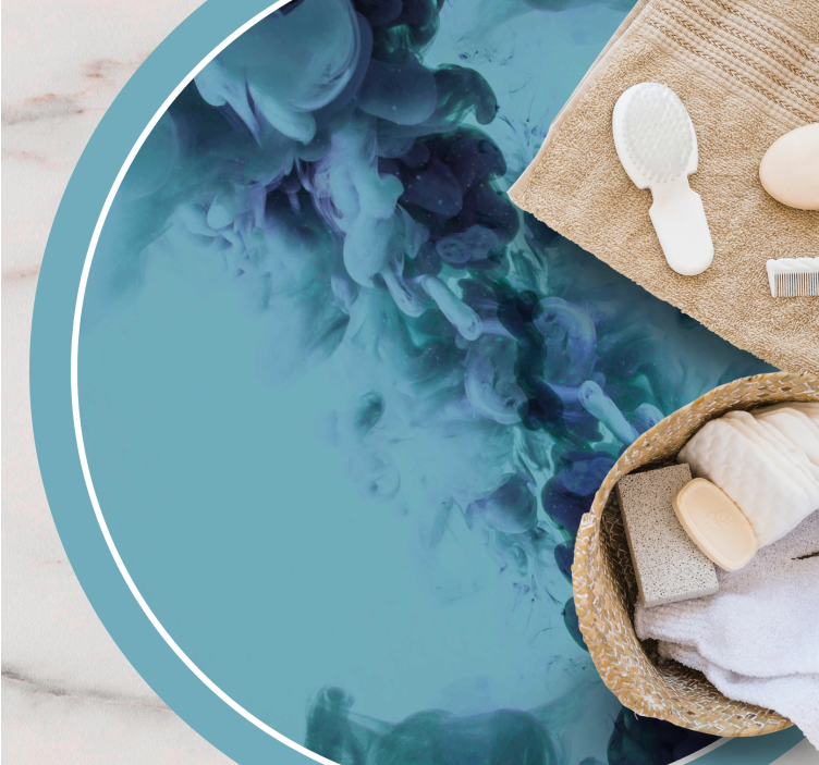 乙烯基地毯浴室流动青色波浪 - TenStickers