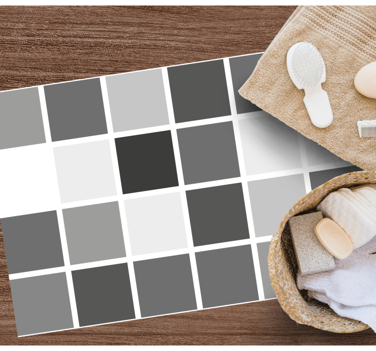 乙烯基地毯浴室 灰度网格 - TenStickers