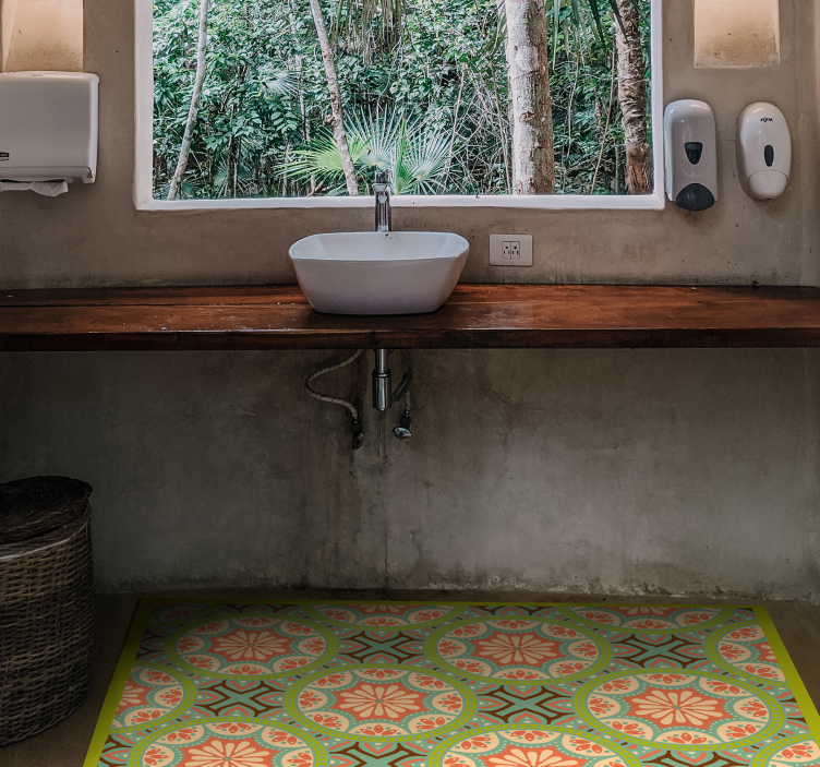 乙烯基地毯浴室 华丽的瓷砖图案 - TenStickers