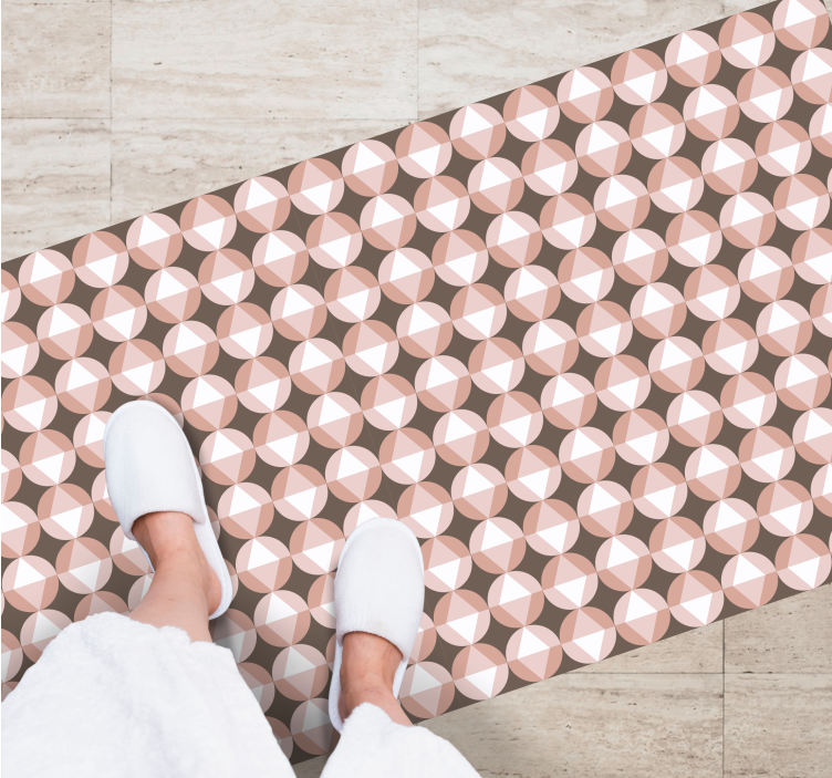 乙烯基地毯浴室粉色几何图案 - TenStickers