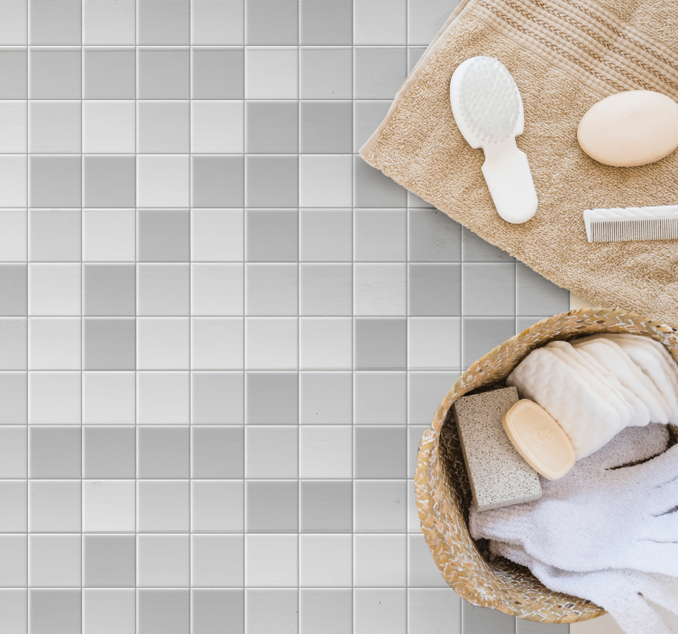 乙烯基地毯浴室时尚灰色马赛克 - TenStickers