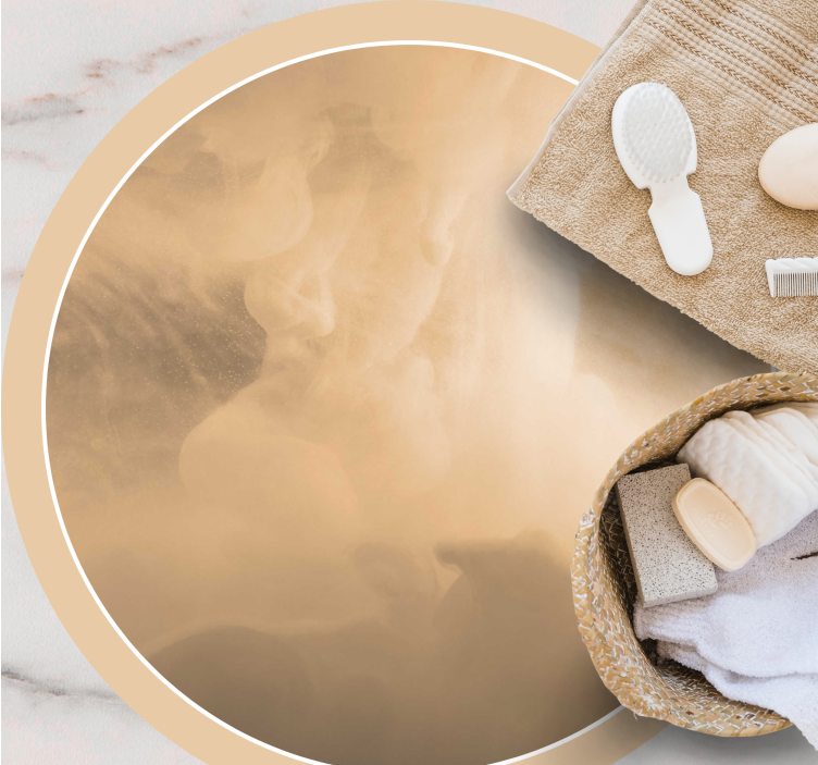 乙烯基地毯浴室柔和奶油波纹 - TenStickers