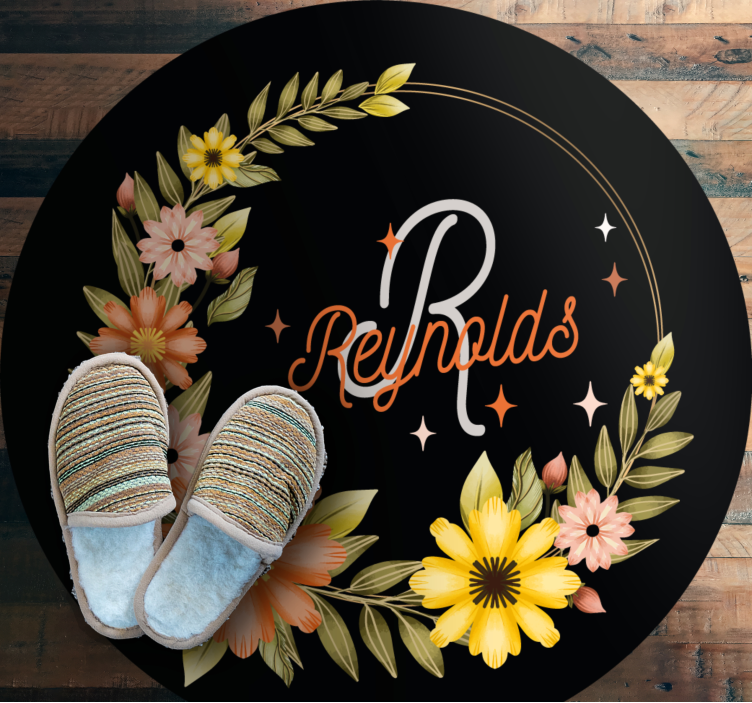 卧室乙烯基地毯 皇冠花卉名称 - TenStickers