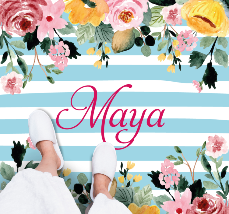 卧室乙烯基地毯定制植物图案设计 - TenStickers