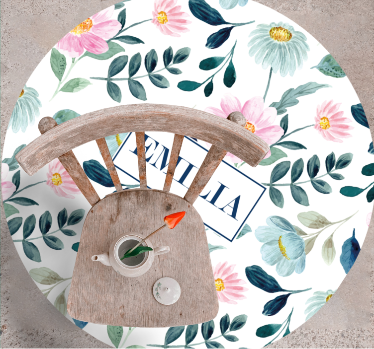 卧室乙烯基地毯花卉名字个性化设计 - TenStickers