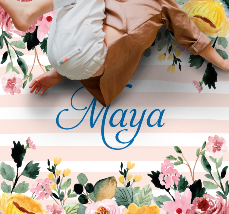 卧室乙烯基地毯花卉个性化设计 - TenStickers