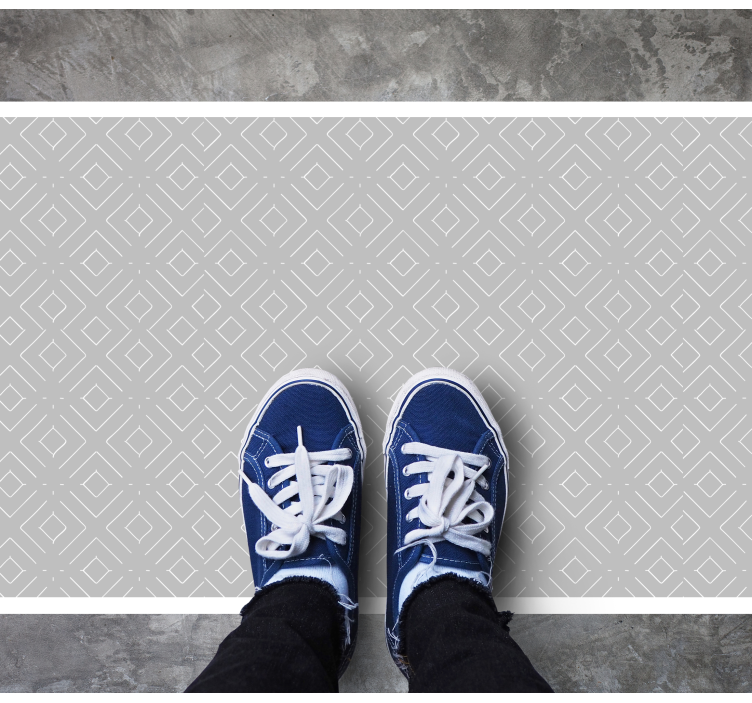 卧室乙烯基地毯灰色时尚钻石图案 - TenStickers