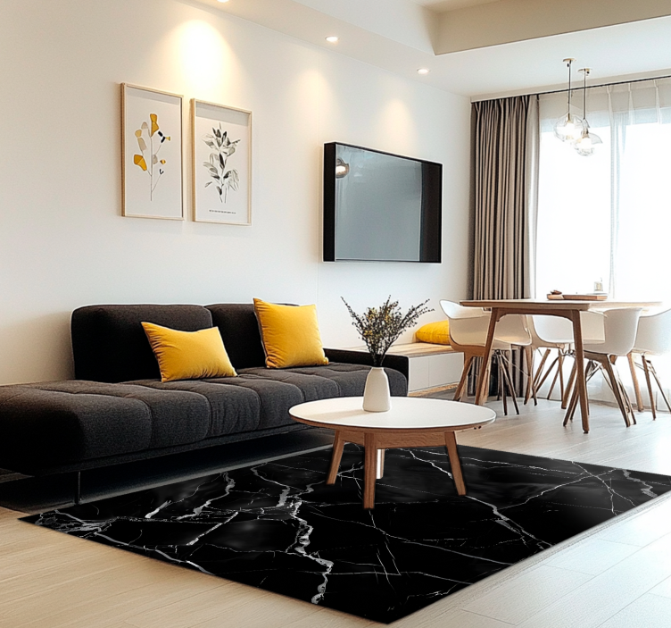 乙烯基地毯黑色大理石仿制款 - TenStickers