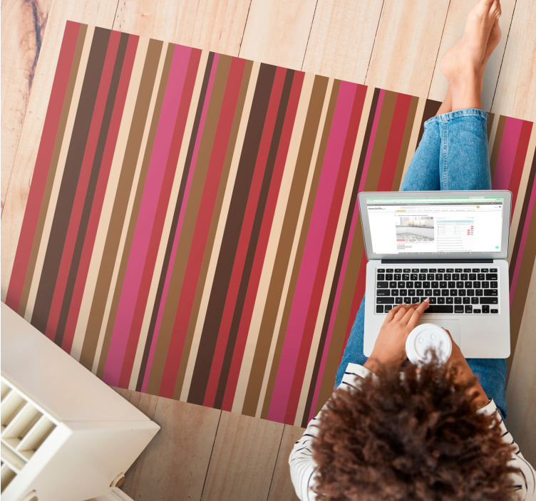 波西米亚剥离图案条纹地毯 - TenStickers