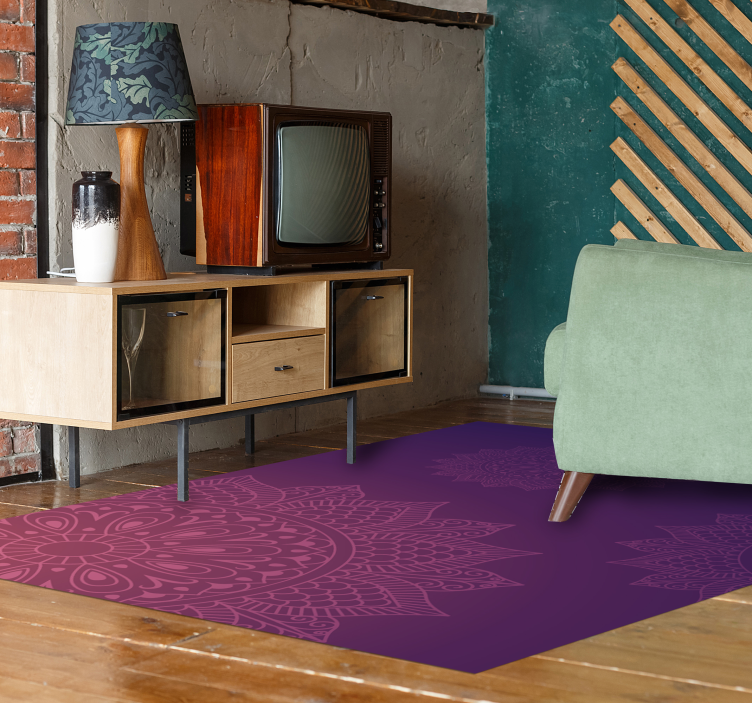 明亮的蓝色和浅色曼陀罗乙烯基地毯 - TenStickers