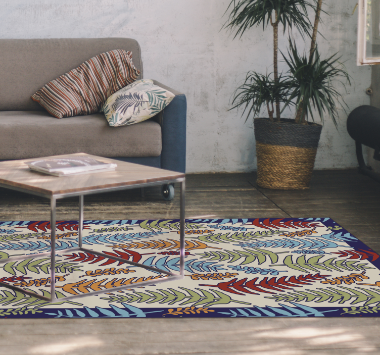 鲜艳的色彩留下花卉乙烯基地毯 - TenStickers