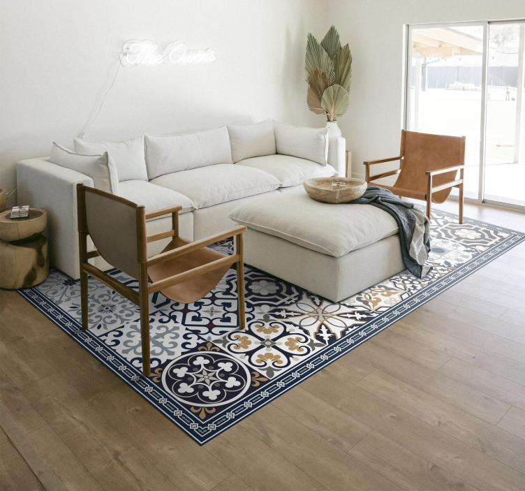 水泥花纹瓷砖乙烯基地毯 - TenStickers