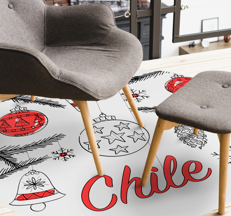 圣诞节设计与智利国旗定制地毯 - TenStickers