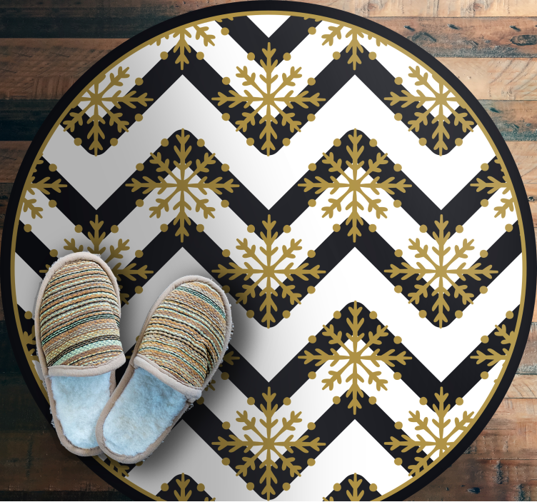 乙烯基地毯圣诞人字纹雪花图案 - TenStickers