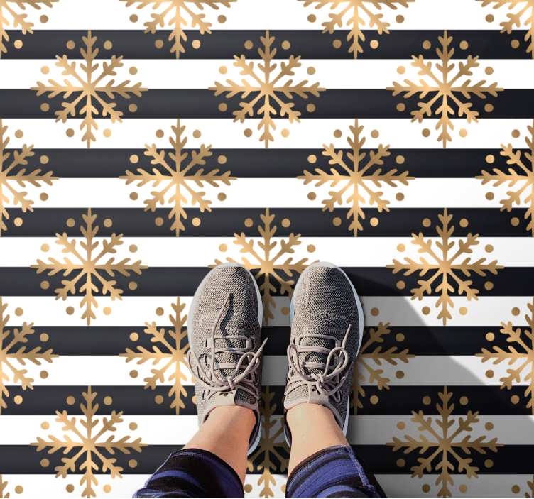 乙烯基地毯圣诞优雅雪花图案 - TenStickers