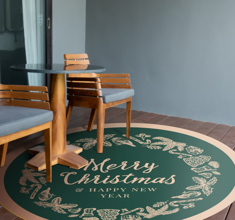 乙烯基地毯圣诞 节日祝福圈 - TenStickers