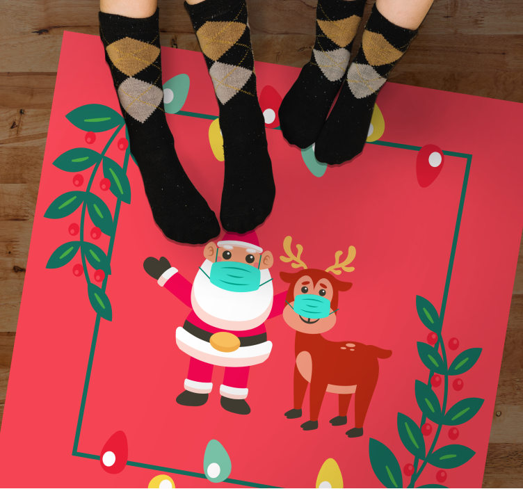 乙烯基地毯圣诞圣诞老人面具魅力 - TenStickers