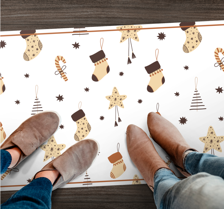 乙烯基地毯圣诞白色节日庆典 - TenStickers