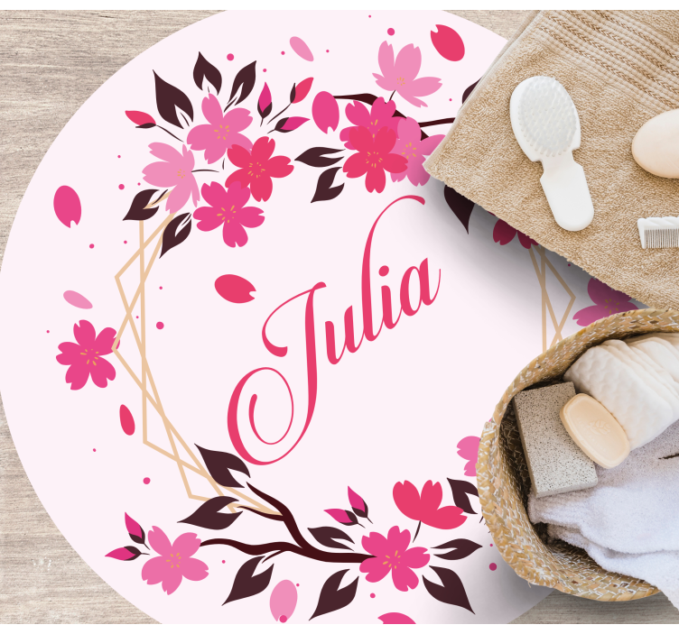 樱花与名称花卉地毯的圈子 - TenStickers