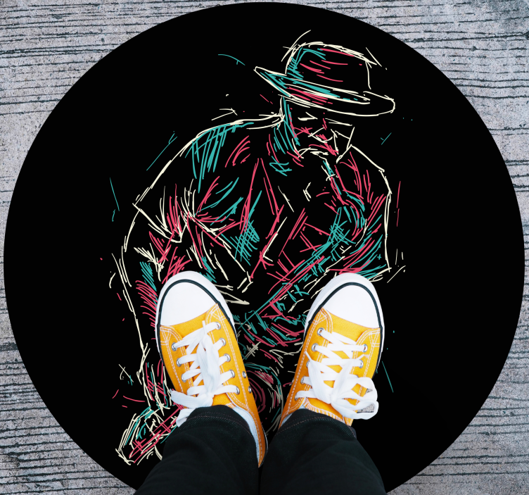 圆形乙烯基地毯适合爵士音乐表演 - TenStickers