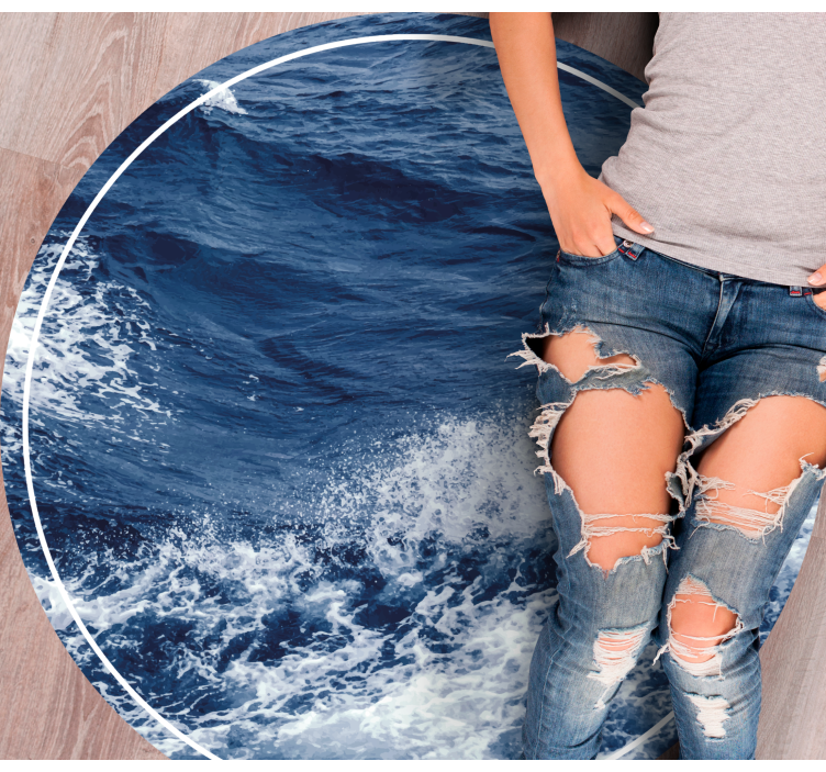 圆形乙烯基地毯海洋波动运动 - TenStickers