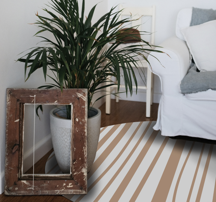 圆形乙烯基地毯展现柔软条纹优雅 - TenStickers