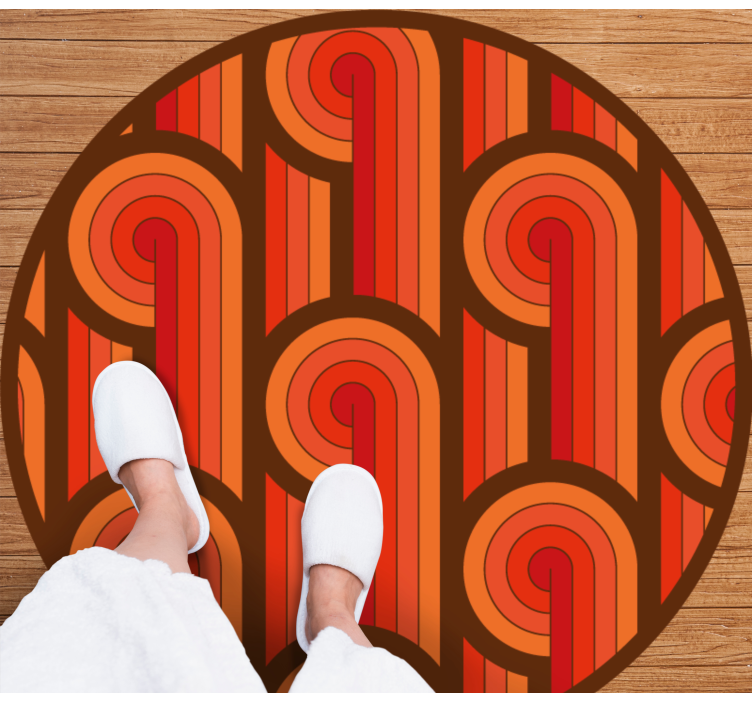 圆形乙烯基地毯复古圆形图案 - TenStickers