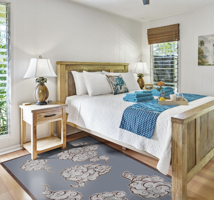 云与漩涡自然乙烯基地毯 - TenStickers