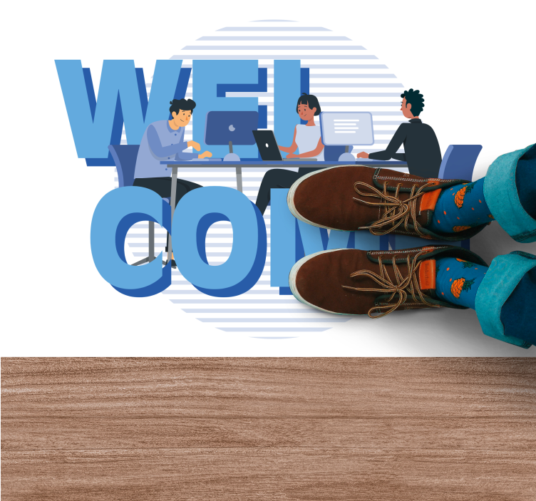 乙烯基地毯与短语 友好的办公室欢迎 - TenStickers