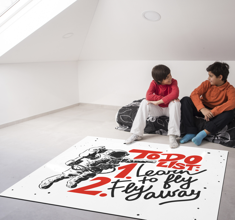 乙烯基地毯与短语 宇航员待办事项清单 - TenStickers