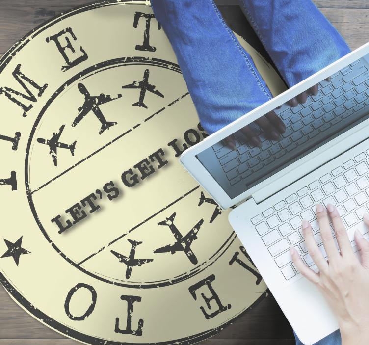 乙烯基地毯与短语 时间迷失 - TenStickers