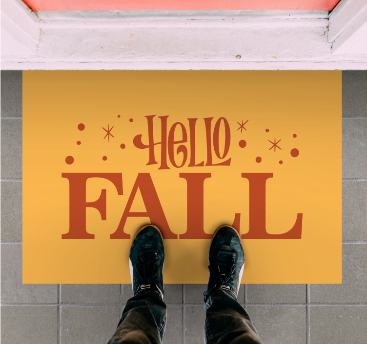 乙烯基地毯与短语迎接秋日气息 - TenStickers